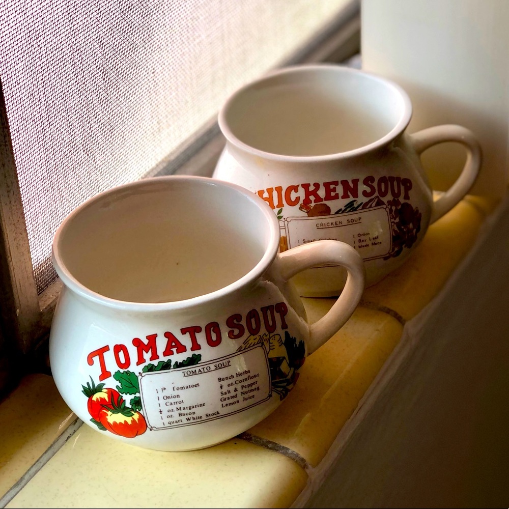 Vintage soup mugs - Set of 2